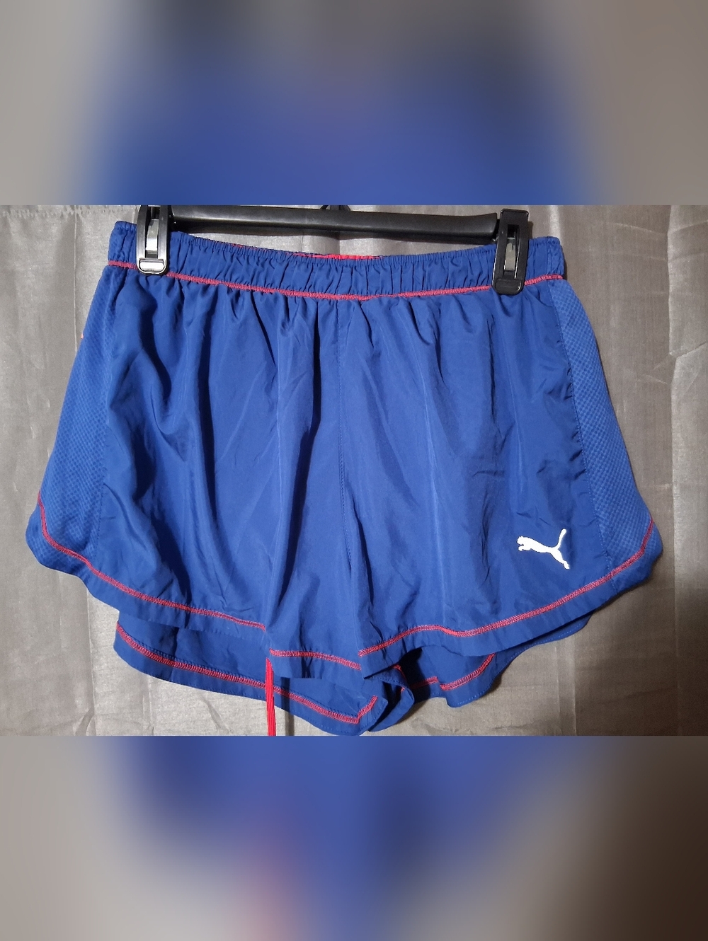 Puma Blue Running Shorts with Pink Stitching